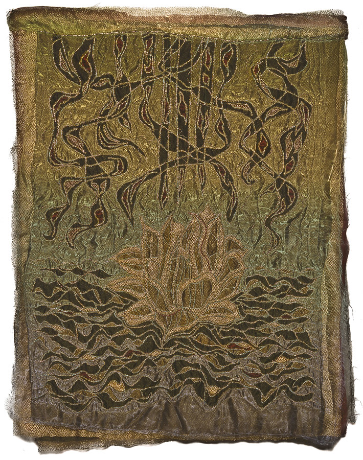 Image of the quilt Meenakshi's Golden Lotus by Gay E. Lasher